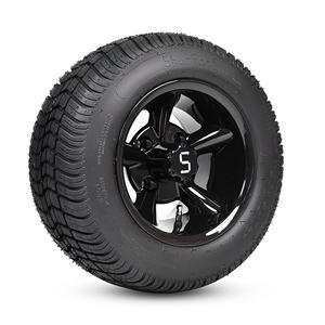 Neumático de Calle 205/50-10, Combo de Rueda y Neumático para Carro de Golf de 10 Pulgadas, Negro Brillante - Product Image 2
