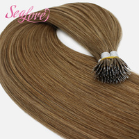 Extensiones de Cabello Humano 100% con Anillas Nano, Cabello Virgen Remy con Cutícula Alineada, Cabello Suave y Liso para Uso Profesional en Salón