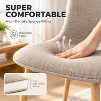 Chaise de salle à manger rembourrée à dossier en forme de cuillère, chaise latérale en tissu rembourré pour la maison, la cuisine, le restaurant, l'hôtel, la salle à manger