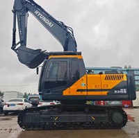 Excavatrice hydraulique HYUNDAI 220 d'occasion, cabine confortable pour l'opérateur, entièrement contrôlée, prête à être expédiée sur les marchés internationaux