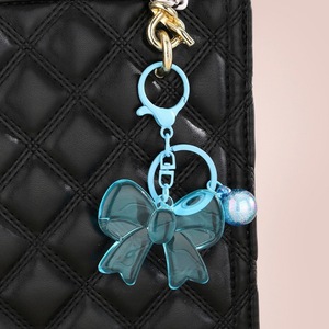 Korean 3D Bubble <b>Bead</b> Acrylic Alloy Transparent Bow Keychain Pendant Candy Color Bag Decoration - Product Image 3
