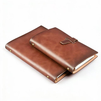 Kit de journal en cuir vintage gaufré rétro A6 A5 Voyage 6 anneaux Relieur Agenda Carnet Couverture souple personnalisée Ensemble cadeau