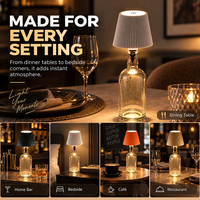 Lampe de table LED personnalisée OEM en gros, design bouteille de vin, à intensité tactile, pour chambre d'hôtes, chambre principale, villa, appartement, décoration