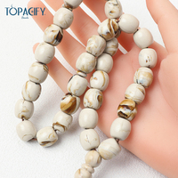 Vente chaude Indonésie Turquoise Chapelet perles Coupe ovale 33 collier de jade naturel avec gland de lune pour musulman religieux