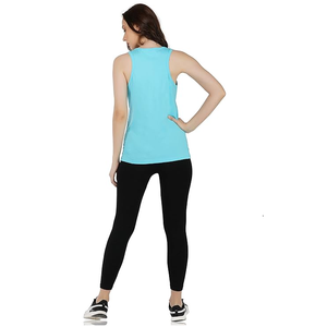 เสื้อกล้ามพิมพ์ลายกราฟิกสำหรับสตรีผ้าฝ้าย100% ดีไซน์ตามสั่งเสื้อยืดออกกำลังกายสุดเซ็กซี่สำหรับเล่นโยคะ - Product Image 2