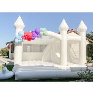 Château Gonflable Blanc de Mariage avec Toboggan pour Adultes, Trampoline de Saut pour Fête et Événement, Mariage Blanc de Luxe A - Product Image 1
