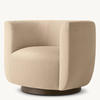Chêne Base Pivotant Canapé Simple Casual Salon Tissu Accoudoir Canapé Chambre Moderne Doux Café Fauteuil