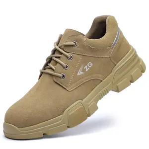 works safely shoes men leather safety first layer nubuck cow suede work