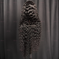 Wig Rambut Asli Manusia 13x6 HD Lace Front Deep Wave Tanpa Lem Pre Plucked Hitam Alami Keriting Wig Rambut Virgin Grosir Pabrik OEM