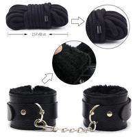 10 pièces fétiche Kits lit contraintes Bondage peluche PU Sexy flirter jouets alternatifs attaché BDSM Bondage costume adulte Sex toy pour les femmes