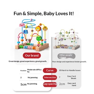 ของเล่นไม้สำหรับเด็กอายุ <span class=keywords><strong>0</strong></span>-<span class=keywords><strong>1</strong></span> <span class=keywords><strong>ปี</strong></span> ชุดร้อยลูกปัด มอนเตสซอรี่ ของเล่นเสริม<span class=keywords><strong>พัฒนาการ</strong></span> ตัวต่อรูปทรงสี่เหลี่ยม - Product Image 4