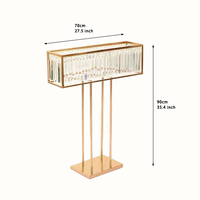 Arche florale en fer de luxe de haute qualité, 90 cm de haut, pour la décoration d'événements de mariage, centre de table pour mariage, doré