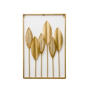 Decoración de Pared Moderna al por Mayor, Estilo Europeo, Dorada, Decorativa, Rectangular, con Diseño Floral, Arte Contemporáneo para Colgar en la Pared del Hogar - Product Image 5