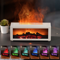 Mini Machine à Arômes à Flamme de Simulation Colorée, Humidificateur de Bureau Silencieux à Télécommande pour Huiles Essentielles avec Effet Cheminée