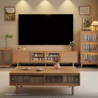 Luxuriöses, Modernes, Umweltfreundliches, Anpassbares TV-Schrank- und Couchtisch-Set aus Massivholz mit Stauraum für Wohnzimmer-Möbel
