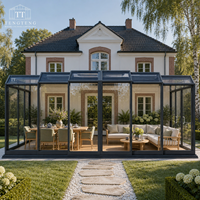 Véranda mobile en verre en gros, conçue pour résister à la corrosion et facile à installer pour les jardins, les patios et les balcons