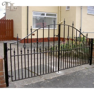 Wrought Sắt Vườn Cổng Chất Lượng Cao Nhà Chính Cổng Thiết Kế Mạ Kẽm Ưa Thích Đường Lái Xe Cổng - Product Image 3