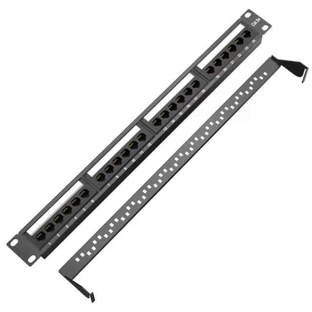 Factory Directly Sales 24port Patch Panel Cat6 Cable Panel Keystone Use for 19inch Server Racks 1u Patch Panel Cat5 Cat6