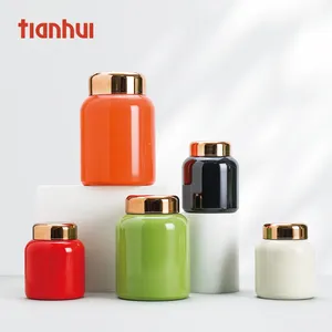 Tianhui N. Con Dấu Lại Sealable Thép Không Gỉ Canister Cho Trà Lá Lưu Trữ Kim Loại Lon