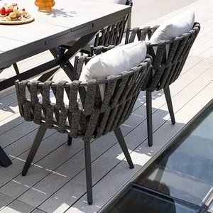 Tissage fait à la main tailles personnalisées corde extérieur jardin salon salle à manger corde chaise coussin en aluminium chaise pour salle à manger en plein air - Product Image 6