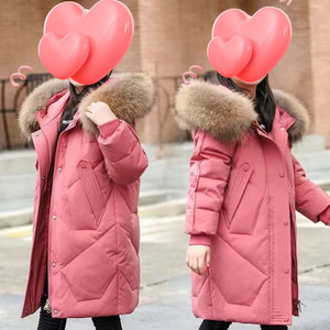 Vêtements d'hiver pour enfants et tout-petits manteau long en duvet pour <span class=keywords><strong>petite</strong></span> <span class=keywords><strong>fille</strong></span> avec vestes en fourrure véritable manteau manteaux pour filles - Product Image 4
