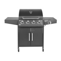 Barbecue portable à gaz propane 5 brûleurs sur chariot, grills à gaz pour jardin et cuisine avec tables latérales
