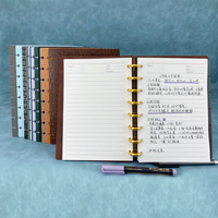 RINGNOTE Couverture de carnet personnalisable A5 A4 format Lettre, en cuir PU effet crocodile marron/noir, avec logo personnalisé, pour agenda à disques