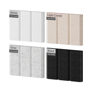 ROYDAA Lot de 4 panneaux acoustiques modernes 3.98 "x 3.11" Carreaux muraux insonorisés Films décoratifs à absorption d'écho en fibre de polyester - Product Image 1