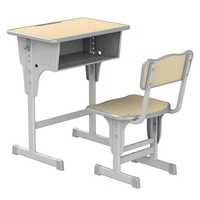 Ensemble de tables et chaises de classe réglables en hauteur avec structure métallique, espace d'apprentissage, table d'étude scolaire pour les élèves