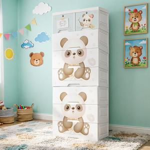 Armadio pieghevole per bambini da 60 <span class=keywords><strong>cm</strong></span> a 7 ripiani, con design a cartoni animati, per vestiti e giocattoli, mobile contenitore per cameretta, <span class=keywords><strong>cassettiera</strong></span> per neonati - Product Image 3