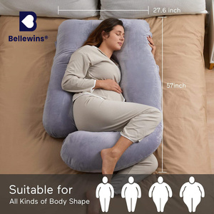 Oreiller de grossesse en forme de G pour le soutien des jambes, du ventre et des hanches, oreiller de maternité pour femmes enceintes - Product Image 4