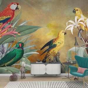 Plantes, forêts, fleurs, oiseaux et animaux du sud-est asiatique fond mur <span class=keywords><strong>Tv</strong></span> fond papier peint personnalité murale sans couture - Product Image 2