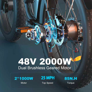 Vélo électrique à double moteur 2000W avec batterie 22.4AH, traction intégrale, pneus larges 26"x4.0", modèle S1, expédié depuis notre entrepôt aux États-Unis - Product Image 2