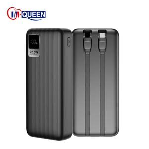 Batterie externe portable 10000mAh avec lampe torche LED, câbles intégrés, sortie double USB 20W pour téléphone portable 5V 2A - Product Image 2