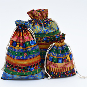 Oferta Especial: Bolsa de Almacenamiento de Estilo Étnico Wenwan para Joyería, Bolsita de Arpillera para Cuentas Budistas y Monedas, Pequeño Saquito de Algodón para Calcetines al por Mayor - Product Image 6