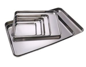 Vassoio in acciaio inossidabile teglia ispessente Non tossica per impieghi gravosi per cottura in cucina, <span class=keywords><strong>strumento</strong></span> da laboratorio, <span class=keywords><strong>strumento</strong></span> chirurgico dentale e medico - Product Image 1