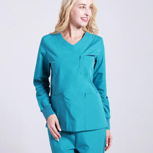 Salopette médicale chirurgicale pur coton à manches longues et courtes robe de lavage des mains salle d'opération robe de gommage médecin combinaison dentaire - Product Image 6