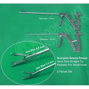 Instrument chirurgical réutilisable en acier inoxydable pour la chirurgie orthopédique, modèle Arthrex Suture Passer, disponible en versions adulte et pédiatrique - Product Image 5