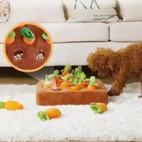 Jouet à mâcher interactif et écologique pour chien, en peluche, avec design Ferme de Carottes, 12 carottes de dessin animé, sans rembourrage