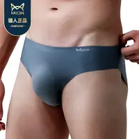 सांस बांस फाइबर पुरुषों के अंडरवियर के लिए बिग लिंग प्लस आकार ठोस रंग बुनियादी Ropa आंतरिक Hombre Sexi रेशम खाल पर्ची कच्छा