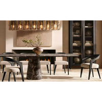 Chaise de salle à manger moderne nordique minimaliste en bois massif avec accoudoirs, chaise de loisirs rembourrée en tissu, utilisation multi-scénarios pour la maison, le restaurant, l'hôtel