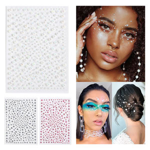 สติกเกอร์พลอยเทียมติดบนใบหน้าสีสันสดใสสำหรับตกแต่งผู้หญิง - Product Image 4