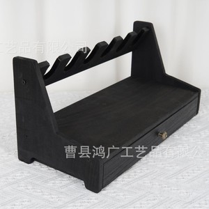 Solid Wood Toy Storage Rack With <b>Drawer</b> <b>6</b> Slots Display Organizer For Kids Room Rectangle Standing Type - Product Image 1