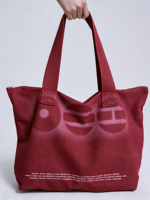 Sac fourre-tout réversible en coton à motif géométrique KPOP ARIRANG World Tour Rouge V JK JIN Fans Forme carrée moyenne Doublure en coton Usage quotidien
