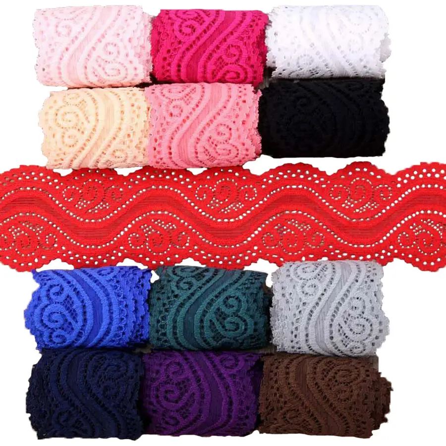 COOMAMUU-cintas elásticas de encaje para costura, adornos de encaje de flores huecas para costura artesanal, proveedor de ropa interior de vestido de verano, encaje decorativo