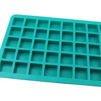 Moules à glaçons en silicone écologiques sans BPA, 40 cavités mini carrées, antiadhésifs, pour bonbons au caramel, chocolats, truffes, glaces