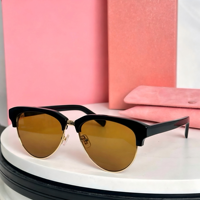 Lunettes de soleil unisexes uniques à monture intégrale, dégradées, dorées, carrées, style sourcil, à la mode, avec verres PC et protection UV400, style coréen