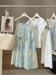 <span class=keywords><strong>Gonna</strong></span> Casual da Donna con Stampa Floreale Stile Pittura a Olio Vintage, Nuova Collezione Estate 2025, Vita Alta Elastica, Lunga, Linea ad A, Orlo Ampio, Antipiega - Product Image 4