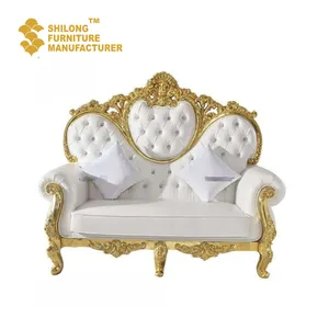 SL-GWY-A001 pasokan pabrik Cina kualitas terbaik Royal pernikahan King Throne Sofa sewa untuk acara