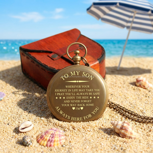 Nautical Brass Handmade Engraved Multi-functional <b>Compass</b> Leather Case Hiking Camping Gift Mom Dad Graduation Birthday Dial - Product Image 4